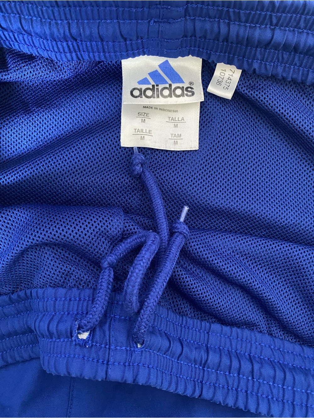 Adidas Vintage Y2K Wind Pants Blue Mesh Lined Track Bottoms Mens Size M - Picture 6 of 11
